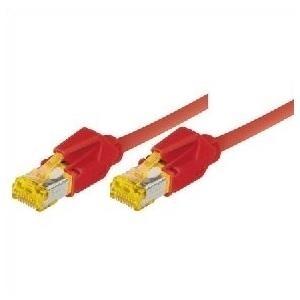 Cavo patch S/FTP PiMF Cat 6a rosso 30 m per 10 Gigabit/s senza alogeni con cavo Draka e connettori Hirose TM31 (precedentemente