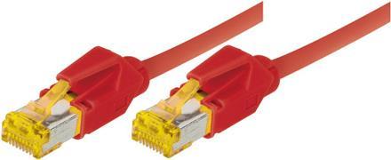 Cavo patch S/FTP PiMF Cat 6a rosso 100 m per 10 Gigabit/s senza alogeni con cavo Draka e connettori Hirose TM31 (precedentement