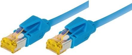 Cavo patch S/FTP PiMF Cat 6a blu 200 m per 10 Gigabit/s senza alogeni con cavo Draka e connettori Hirose TM31 (precedentemente
