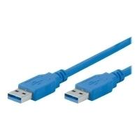 TECline USB 3.0 Cables, USB 3.0 St. A / USB 3.0 St. A, Blue, 1,0 m Tariffe di trasferimento di supporto fino a USB Superspeed (