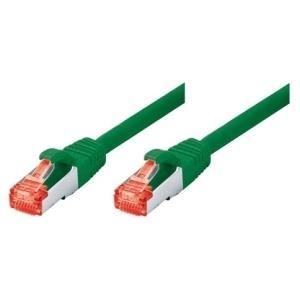 Cavo di patch S-S-S-S-S-S-STP (PIMF), CAT 6, verde, cavo patch 0,25 m con protezione da nodo particolarmente stretta (715003G)