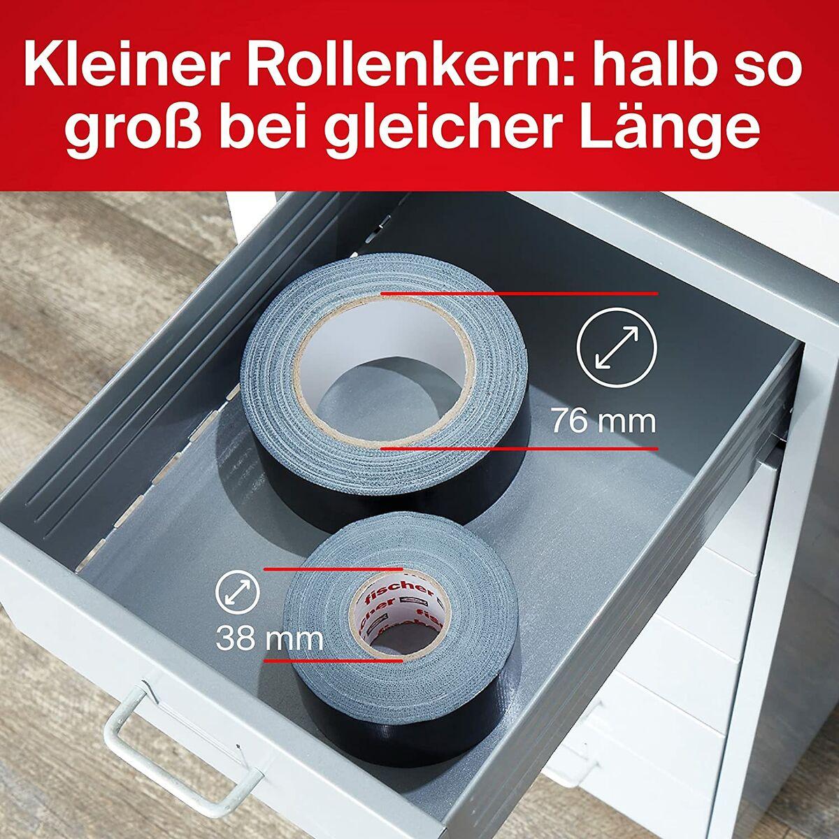 Fischer 560903 Nastro universale Nastro in tessuto resistente, 25 m x 48 mm,