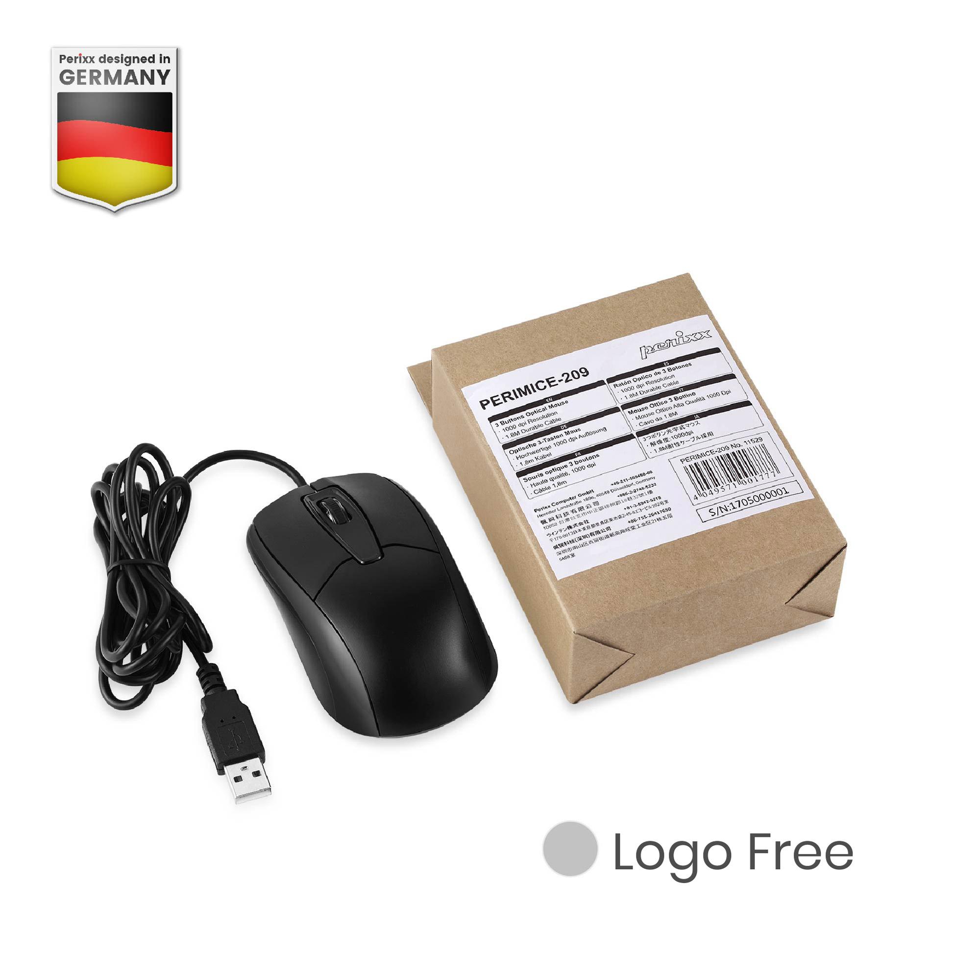 PERIXX PERIMICE-209 Mouse USB Optical 800 dpi Black (11529)