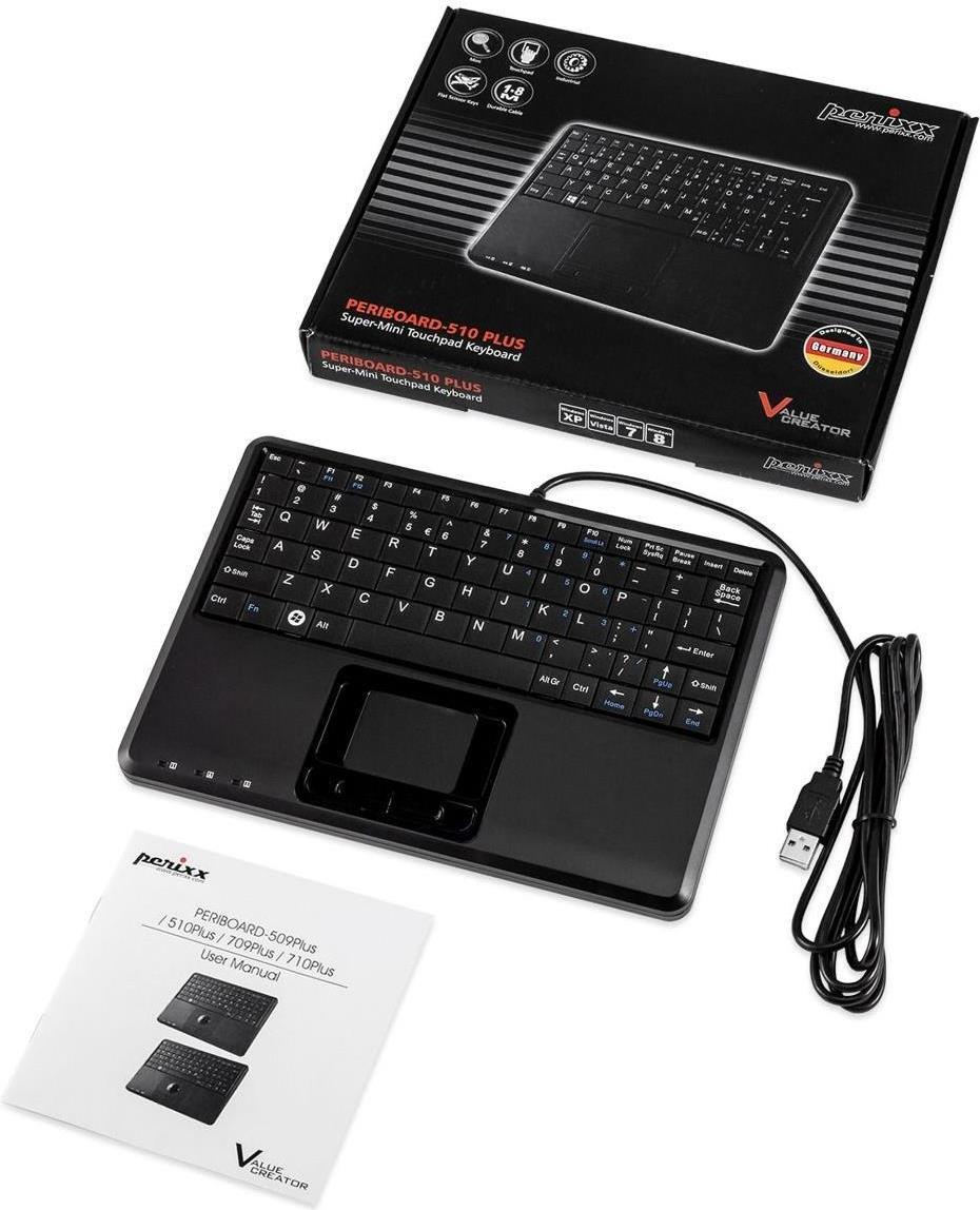 PERIXX PERIBOARD 510H Plus Tastiera USB Black spagnolo (Periboard 510 H Plus ES)