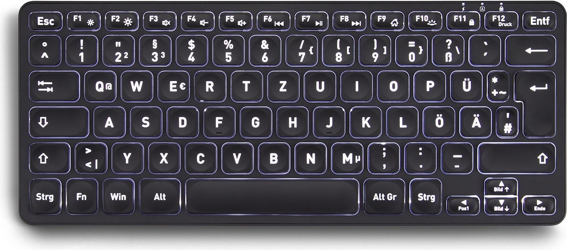 Periboard-732b de mini tastiera wireless con retroilluminazione-tastiera-qwertz (periboard-732b de)