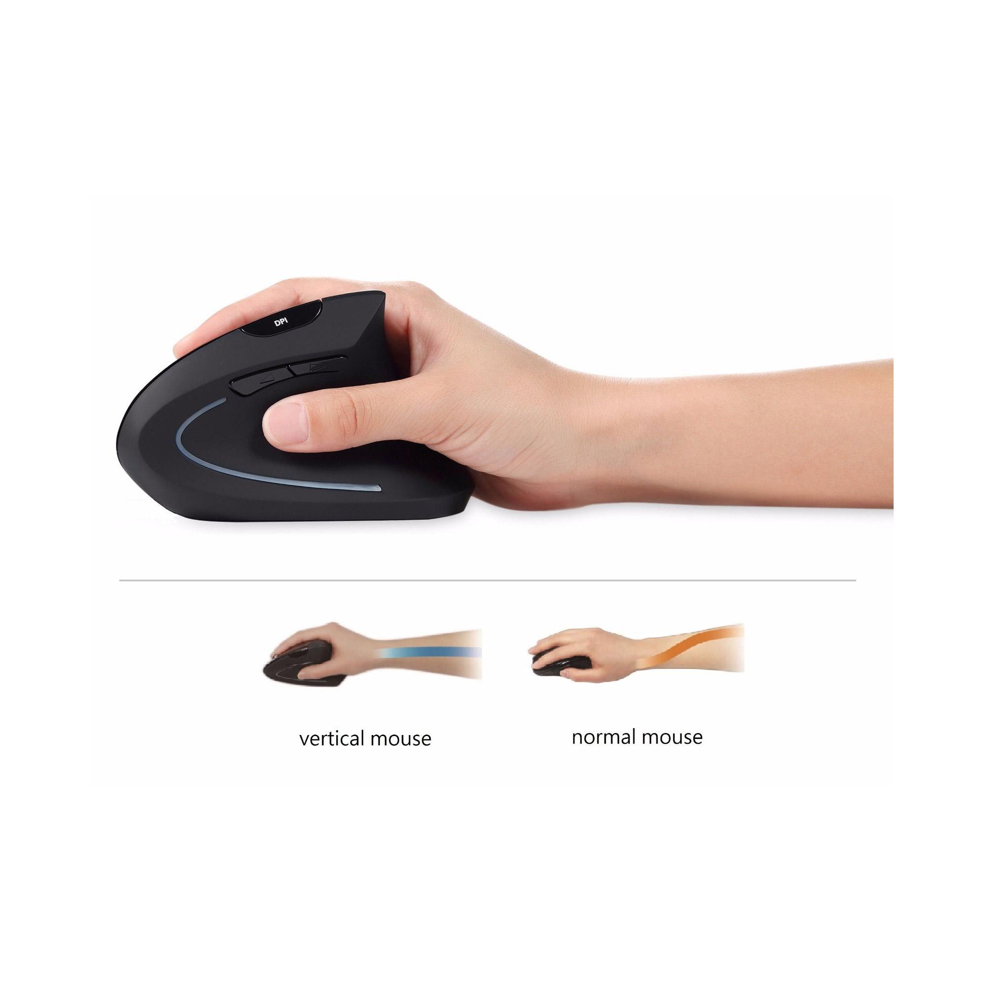 PERIXX PERIMICE-713, topo ergonomico, verticale, wireless, ricevitore nano, 1000/1500/2000 dpi-on/off interruttore (11167)
