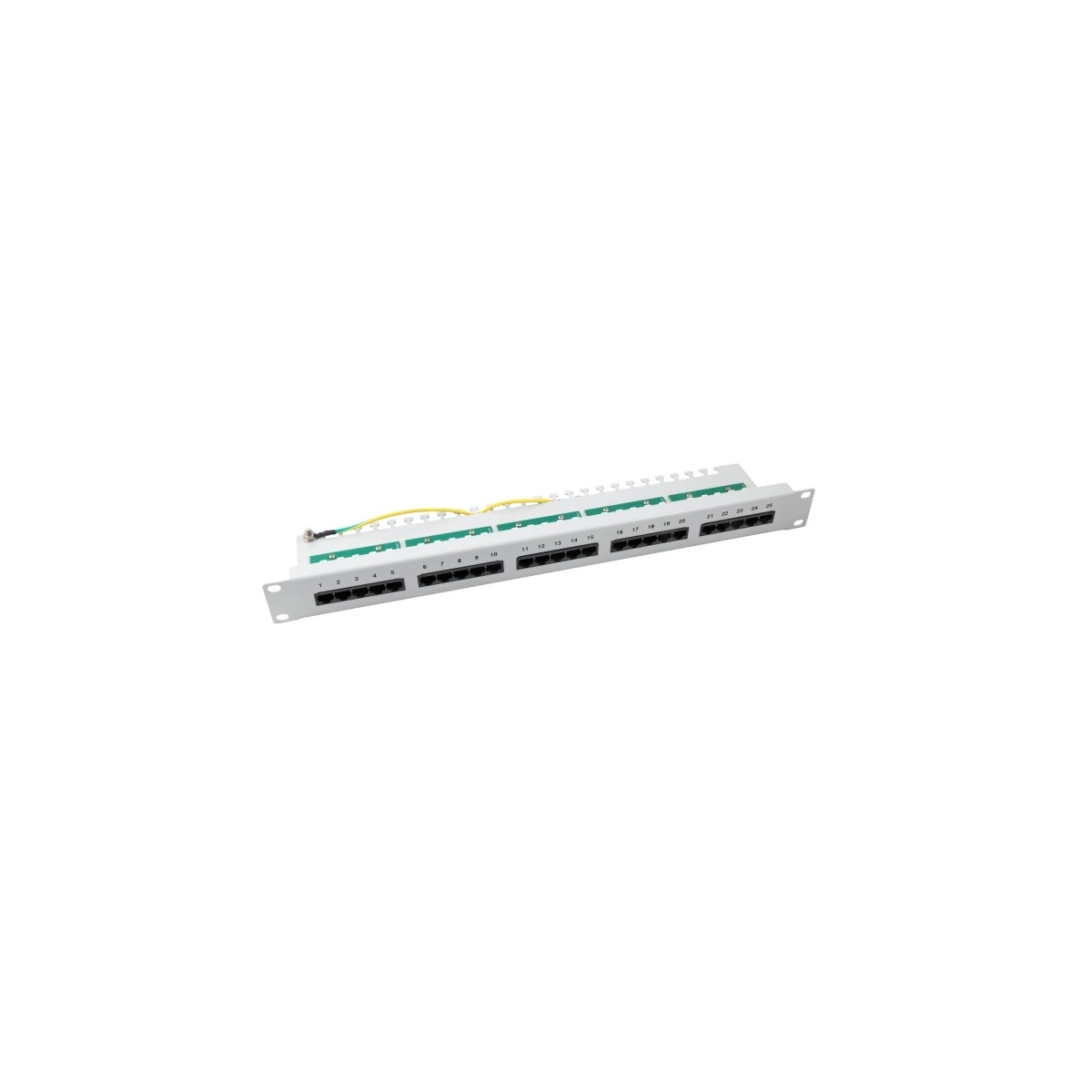 Pannello patch Ecolan Cat 3 ISDN 19" 1U 25 porte grigio chiaro