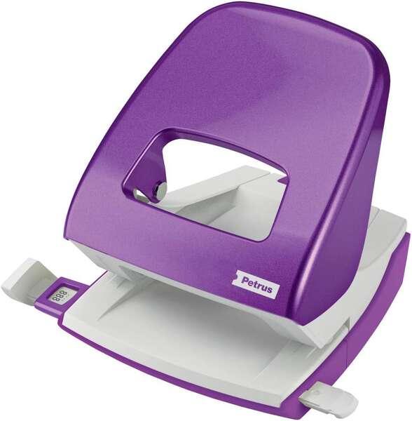 Petrus Perforatrice da 62 fori - Fino a 30 fogli - Segni di formato - Perforatori da 55 mm - Colore viola metallizzato