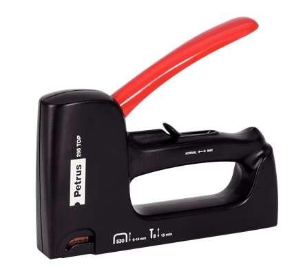 Petrus 295 Chiodatrice/cucitrice superiore - Per graffette da 530/6 a 14 mm e tipo 8 pin da 15 mm - Regolazione potenza - Color