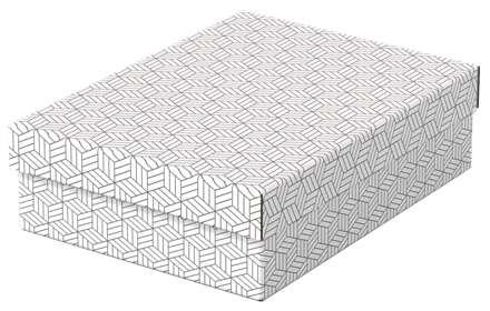 Esselte Confezione da 3 Scatole Medie con Coperchio 265x100x360mm - Cartone Riciclato e Riciclabile al 100% - Design Bianco con