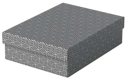 Esselte Confezione da 3 Scatole Medie con Coperchio 265x100x360mm - Cartone Riciclato e Riciclabile al 100% - Design Grigio con