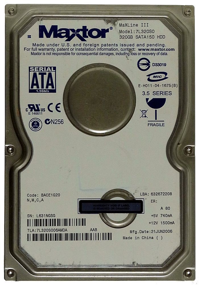 HDD SATA da 320 GB