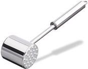 Batticarne in acciaio inox argento.