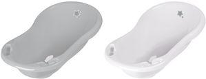 Keeeper Kids Baby Bath "Maria Stars", con spina, grigio con impronta, realizzata in PP, con due scomparti di archiviazione, - 1