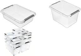 Keeeeper Storage Box/Clipbox Lara, trasparente naturale da 4,5 litri, coperchio in modo affidabile da clip laterali - 1 pezzo (