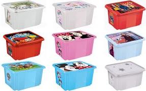Keeeeper Kids Rotating/Stacking Box Paulina "Frozen", 45 litri con coperchio, blu con stampa motivi, materiale: PP/TPE, -1 pezz