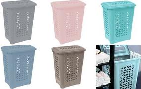 Keeeper Laundry Box "per", con coperchio, 60 litri, collezionista di lavanderia compatta Nordic, capacità di 60 litri, due - 1