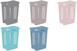Contenitore per biancheria custode "piet" con coperchio 60 litri robusto raccoglitore per biancheria rosa nordico capacità 60