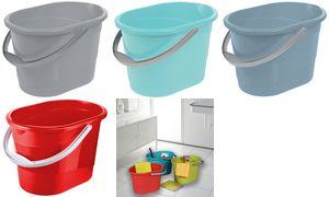 Secchio per pulizia "thies" ovale 13 litri manico ergonomico in plastica grigio nordico impugnatura incassata - 1 pezzo (107871
