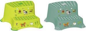 Sgabello a step di Keeeper Kids "Igor Funny Farm, due -green a due stadi, verde nordico, con impronta, capacità di carico: 120