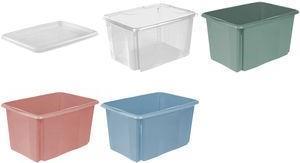 Scatola portaoggetti "emil" 45 litri scatola girevole/impilabile blu nordico con impugnature incassate materiale PP - 1 pezzo (