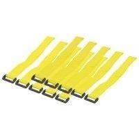 Ties del cavo LogiLink Velcro PA66 10 pezzi. Giallo w20mm l300mm kab0015