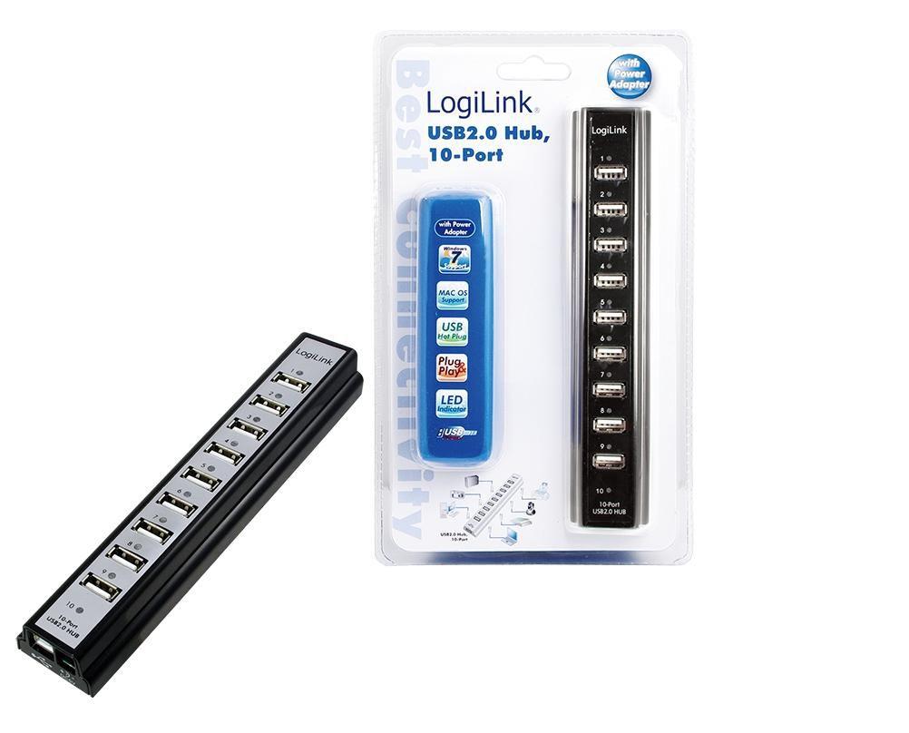 10-Port m. PSU black Kunststo