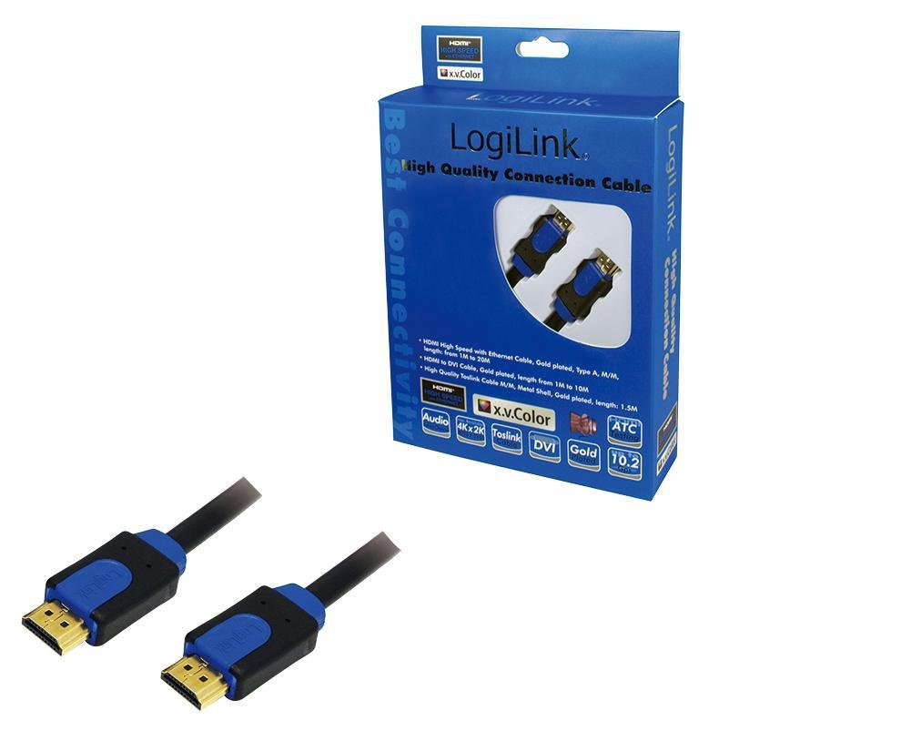 LOGILINK HDMI Cavo A/M ZU A/M 4K/30 Hz 1M Black/Blue CHB1101