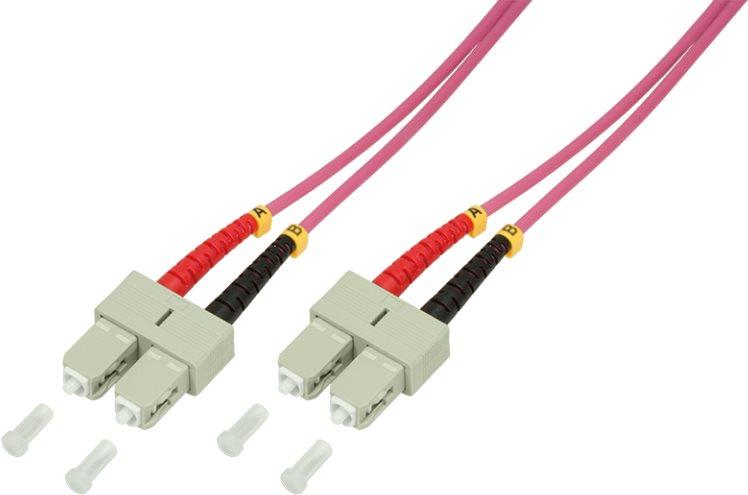 LOGILINK - Cavo patch - SC Multi -Mode (M) a SC Multi -Mode (M) - 1 M - Fibra di vetro - Duplex - 50/125 Micrometro - OM4 - alo