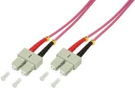 LOGILINK - Cavo patch - SC Multi -Mode (M) a SC Multi -Mode (M) - 2,0m - Fibra di vetro - 50/125 Micrometro - OM4 - alogeno -fr