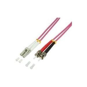 LOGILINK - Cavo patch - LC Multi -Mode (M) a ST Multi -Mode (M) - 1 M - Fibra di vetro - Duplex - 50/125 Micrometro - OM4 - alo