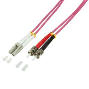 LOGILINK - Cavo patch - LC Multi -Mode (M) a St Multi -Mode (M) - 2 M - Fibra di vetro - 50/125 Micrometro - OM4 - alogeno -fre
