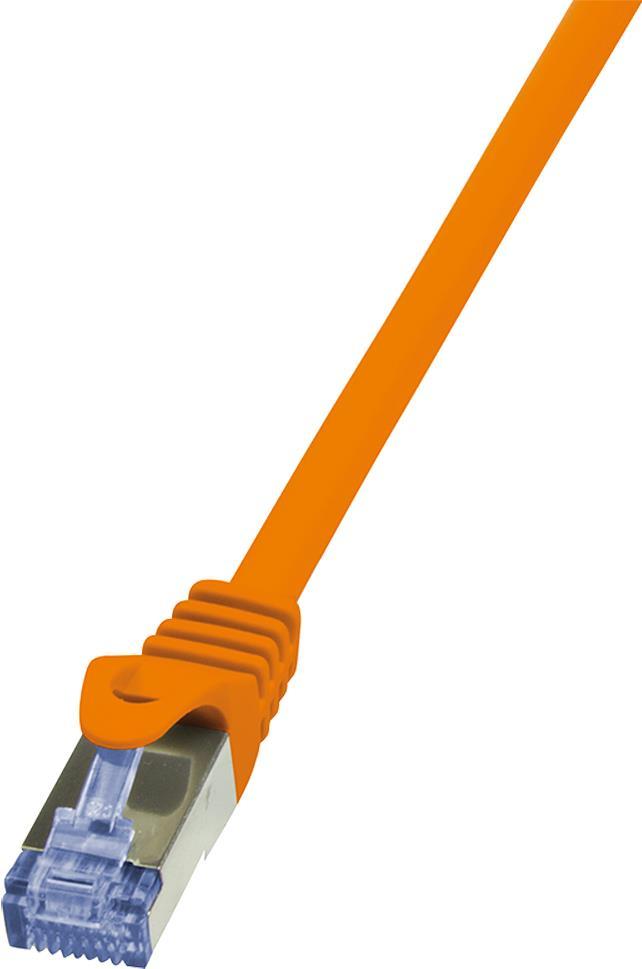 Logilink PrimeLine - Cavo patch - RJ-45 (M) - RJ-45 (M) - 025 m - SFTP PiMF - CAT 6a - pressato liscio senza alogeni - arancion