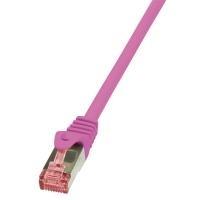 Cavo patch CAT6 0,25 m rosa S/FTP 2xRJ45, LSZH, CU LogiLink