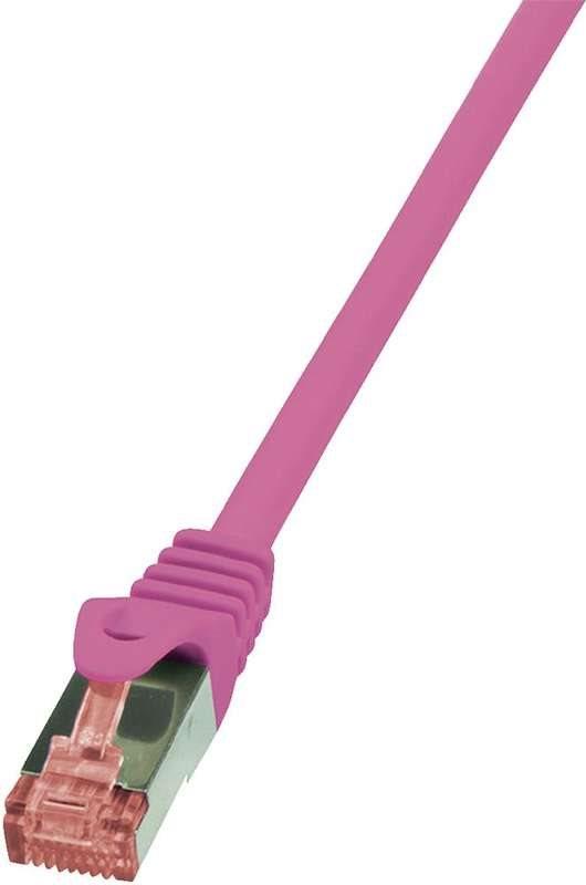 Cavo patch CAT6 0,5 m rosa S/FTP 2xRJ45, LSZH, CU LogiLink