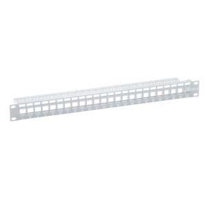 LogiLink 48.30cm (19 ") Pannello patchstone Keystone, Unbehled, Lichtgrau (Ral7035), 1 He, Unident, per un massimo di 24 moduli
