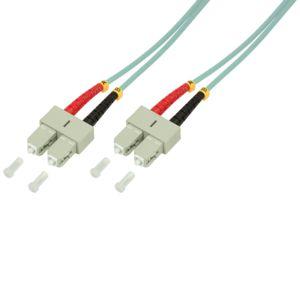 Logilink - Cavo patch - SC multimodale (M) a SC multimodale (M) - 2 m - fibra ottica - 50/125 micrometri - OM3 - senza alogeni