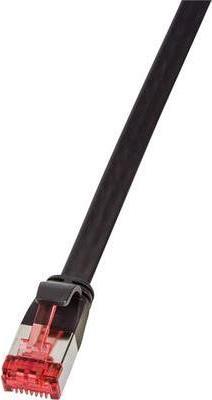 Logilink Slimline - Cavo patch - RJ -45 (m) a rj -45 (m) - 1 m - u/ftp, pimf - cat 6a - a forma, senza gancio, piatto - nero