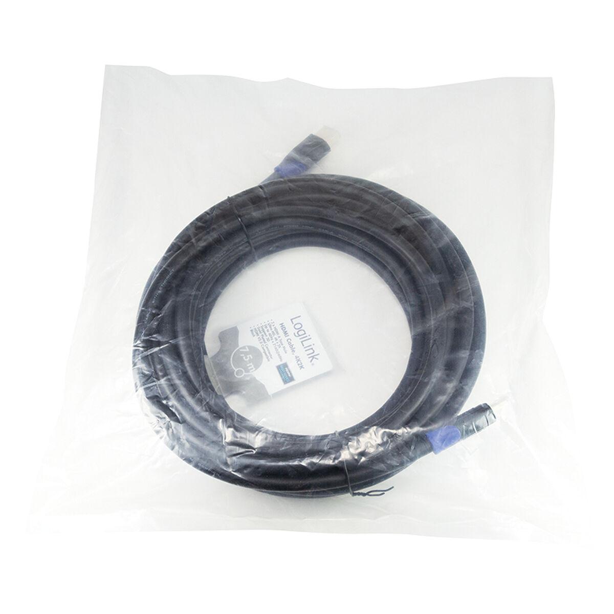 LogiLink CH0065 cavo HDMI 7,5 m HDMI tipo A [Standard] Nero (LogiLink High Speed with Ethernet - HD)