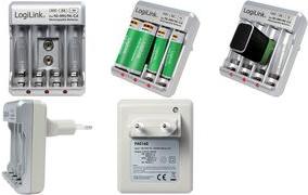 Caricatore del connettore Logilink, argento per AA Mignon / AAA Micro / 9V Ni-MH / NI-CD batteria, 3 LEDS-1 (PA0168)