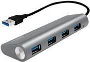 LogiLink USB 3.0 Hub 4 porte gr 4 porte, alluminio