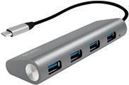 LogiLink USB 3.1 Hub Type-C 4 porte 4 porte, alluminio
