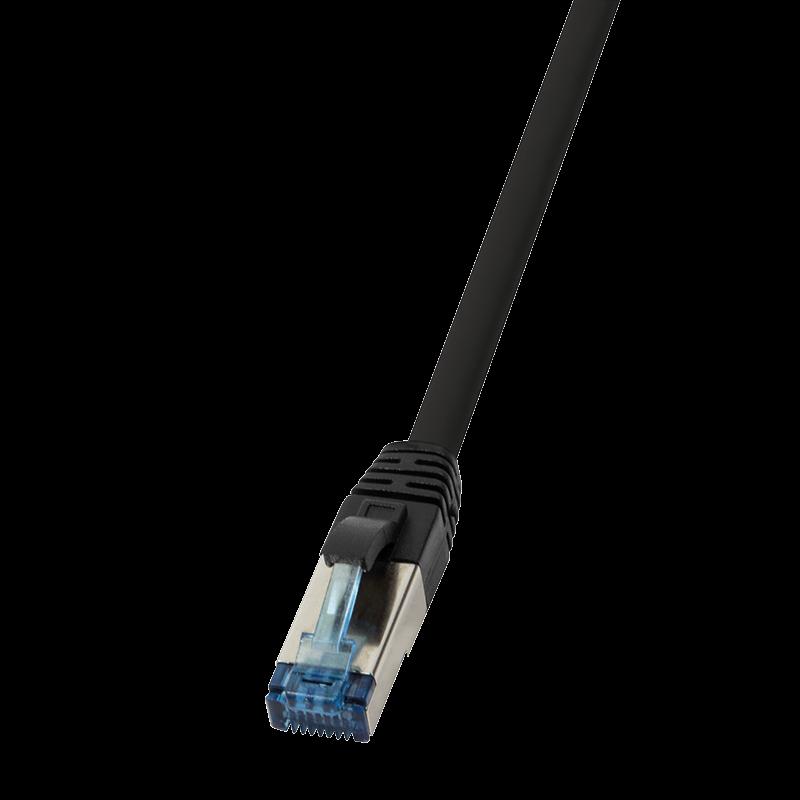 Logilink - Cavo patch - RJ -45 (M) a RJ -45 (M) - 2 M - SFTP - Cat 6A - Halogen -free, all'aperto, senza gancio - nero (CQ6055S