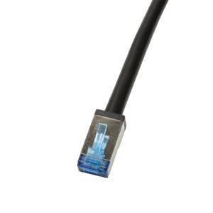 LogiLink Professional CAT 6a Kabel med afskrmning med folie og kobberfletning (SFTP 5m Patchkabel Sort