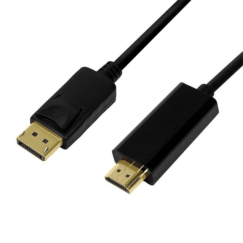 LogiLink CV0128 cavo e adattatore video 3 m DisplayPort HDMI tipo A [Standard] Nero (LogiLink DisplayPort DP 1.2 to HDMI 3m)