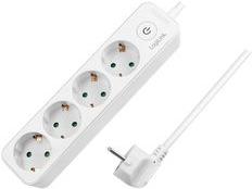 Ciabatta LogiLink 4x ON/OFF 1,5 m, CEE 7/3, bianco