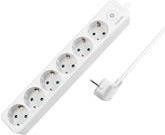 Ciabatta LogiLink 6x ON/OFF 1,5 m, CEE 7/3, bianco