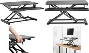 Logilink Sedili - Workstation eccezionale per 1 monitor, altezza nera regolabile da 110 a 505 mm, manico a scorrimento con - 1