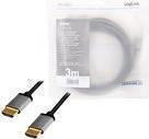 LogiLink - Highspeed - Cavo HDMI con Ethernet - HDMI maschio da maschio a HDMI - 3 m - Isolamento triplo - Black - Supporta 4k
