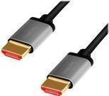 LOGILINK CHA0106 HDMI da A/M a A/M 8K/60Hz ALU Black/Grigio Cavo 3M